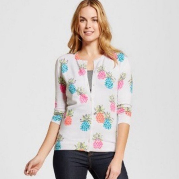 MERONA | Colorful Pineapple Cardigan Sweater | 3/4 Sleeve | Size Small - Picture 11 of 11